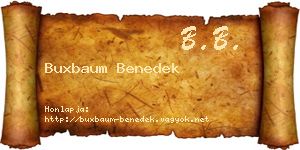 Buxbaum Benedek névjegykártya